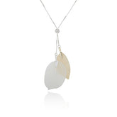 344567 BACK TO NATURE TWO TONE REAL LEAVES NECKLACE